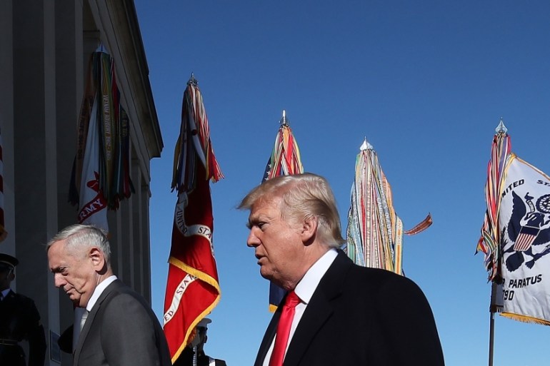 President Trump Meets With Defense Secretary Mattis And Senior Military Leaders At The Pentagon