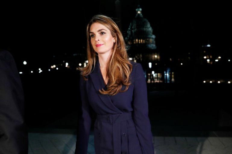 White House Communications Director Hope Hicks leaves the U.S. Capitol in Washington