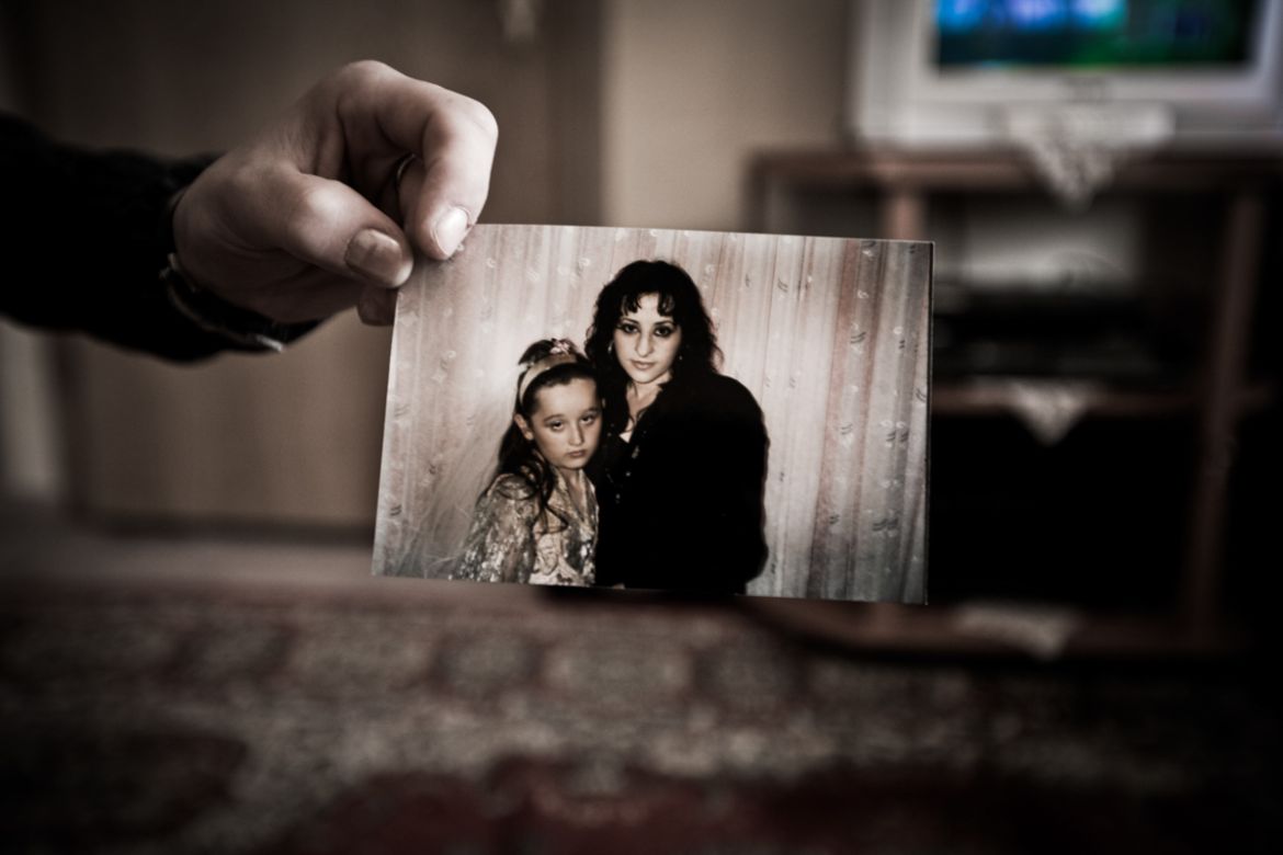 A photograph of two girls missing near the city of Mitrovica during the war.