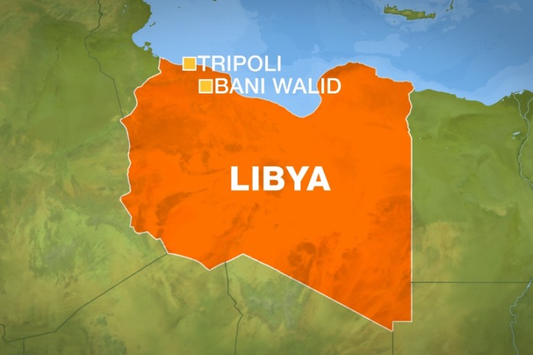 Libya Map (Bani Walid and Tripoli)