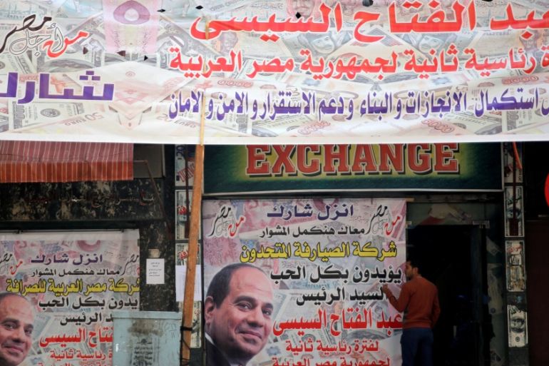 Poster of Egypt''s President Abdel Fattah al-Sisi for upcoming presidential election in Cairo