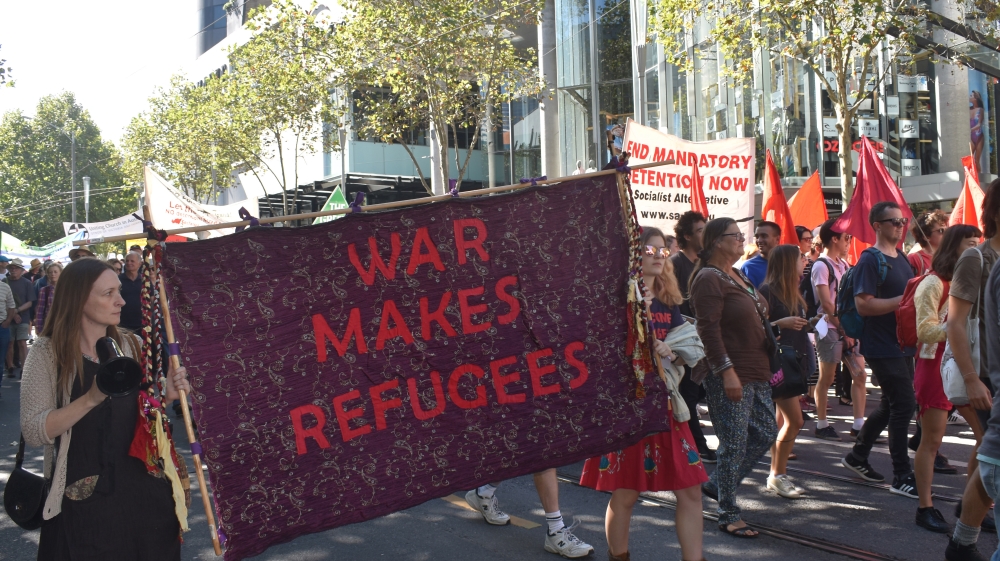 Almost 10,000 people marched at the rally in Melbourne [John Power/Al Jazeera]