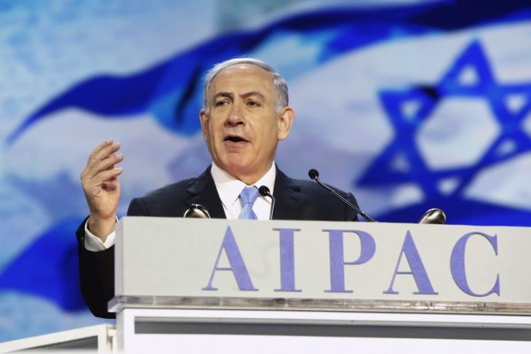 AIPAC protest Bibi 2015
