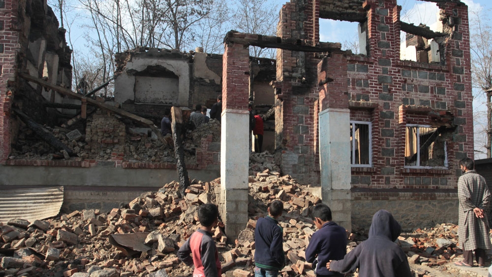 The house of Ghulam Muhammad Bhat turned into rubble [Shuaib Bashir/Al Jazeera]