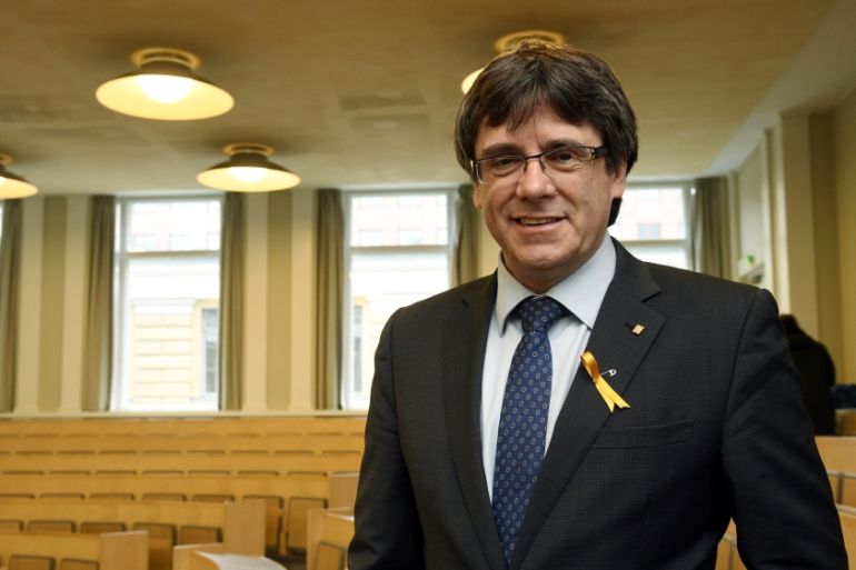 Pro-independence Catalonia''s deposed leader Carles Puigdemont visits Finland