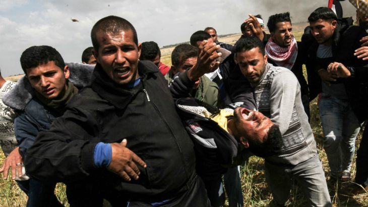 Injured Palestinian man
