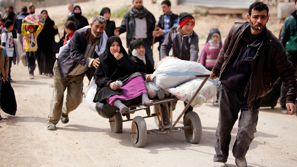 Between 12,000 to 13,000 people have reportedly fled Eastern Ghouta as of Friday [Reuters]