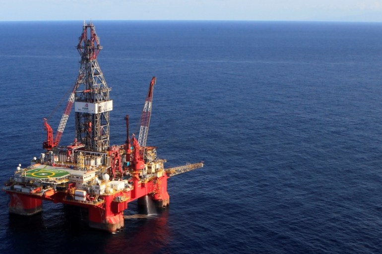 A general view of the Centenario deep-water oil platform in the Gulf of Mexico off the coast of Veracruz