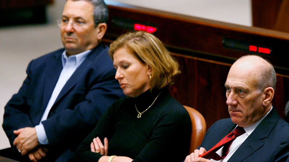 Israel's Defence Minister Ehud Barak, left, Foreign Minister Tzipi Livni, centre, and Prime Minister Ehud Olmert, right, were the decision-makers during the raid [Ronen Zvulun/File Photo [Reuters]