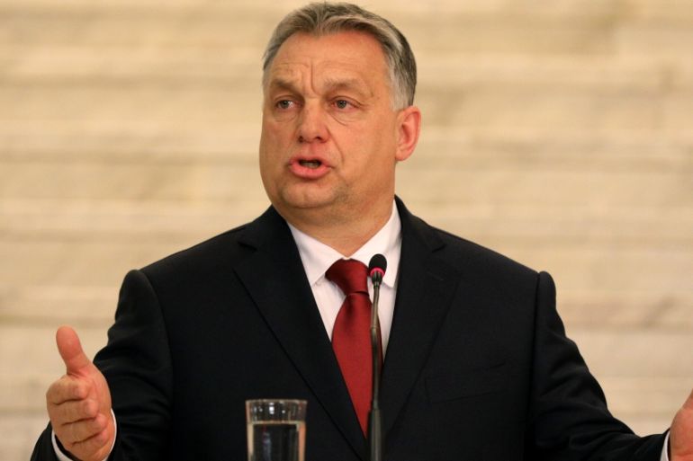 Hungarian Prime Minister Orban speaks during a joint news conference with Bulgaria''s Prime Minister Borissov in Sofia