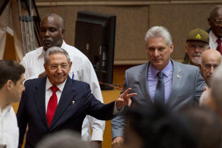 Raul Castro and Miguel Diaz-Canel a