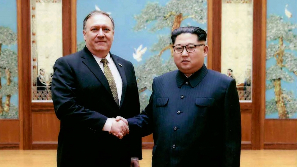 Pompeo met with Kim Jong-un in Pyongyang, North Korea, earlier this month [White House/AP]