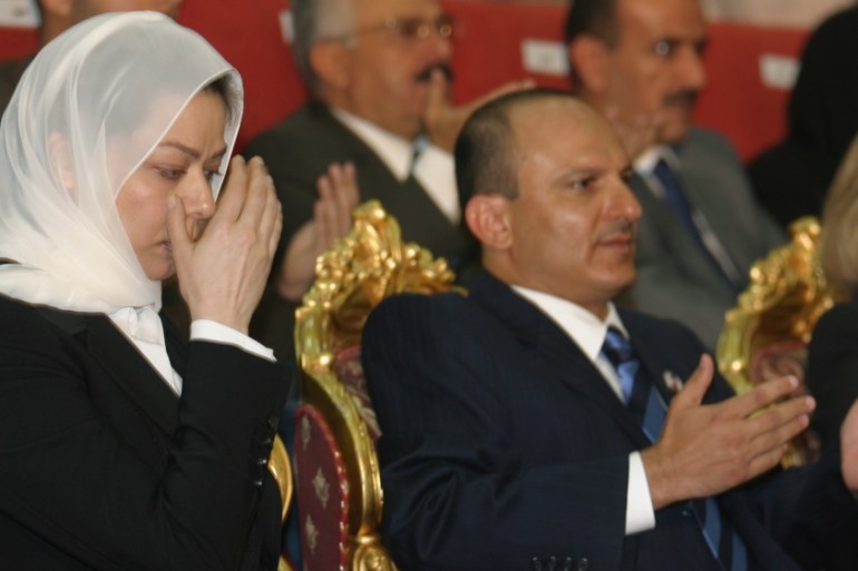 Raghad Saddam Hussein, daughter of the former Iraqi President Saddam Hussein, prays besides during a memorial services to mark the 40th day of her father''s death in Sanaa