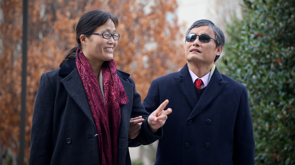 Blind human rights lawyer Chen Guangcheng fled China for the US in May 2012. Since then, Chen and his wife say they've received repeated threats from Chinese authorities. [Al Jazeera]
