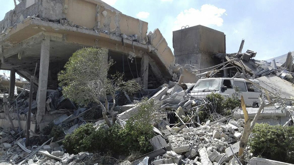 The Syrian Scientific Research Center in Barzeh, near Damascus, after the attack [SANA via AP]