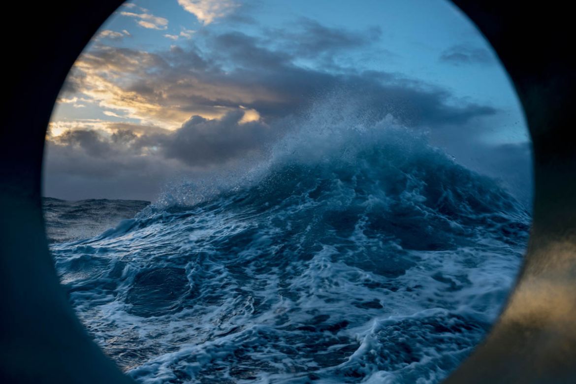 The Drake Passage between the tip of South America and Antarctica is home to some of the most treacherous seas on Earth. This is where the Pacific and Atlantic Oceans meet and the weather systems keep
