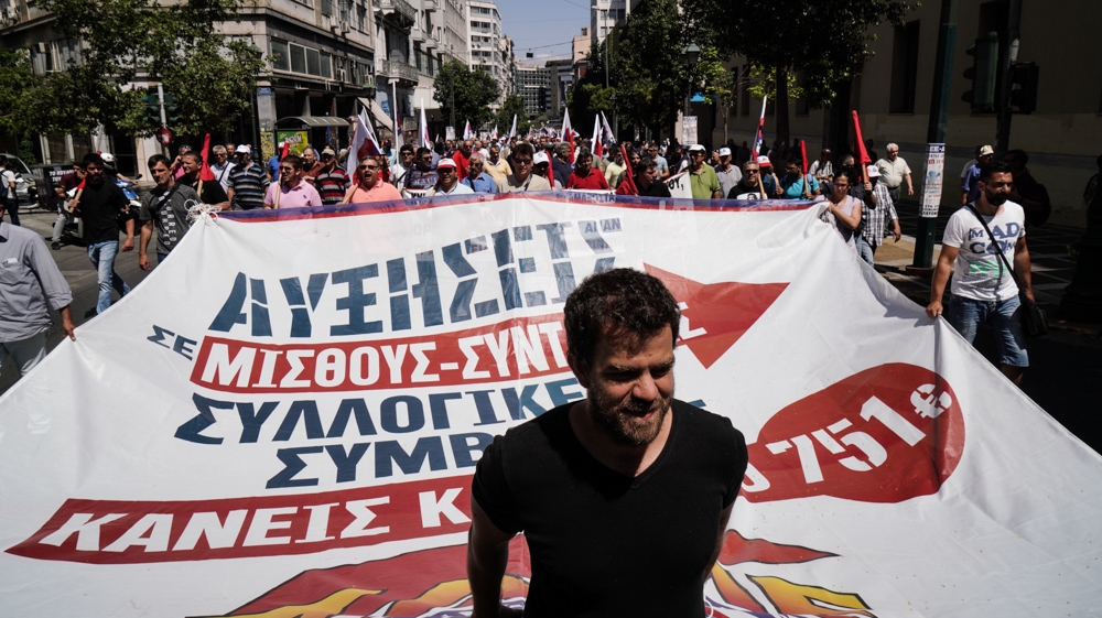 Thousands rallied in central Athens against ongoing austerity measures [Nick Paleologos/SOOC/Al Jazeera]