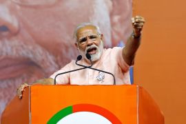 India''s Prime Minister Narendra Modi addresses an election campaign rally ahead of the Karnataka state assembly elections in Bengaluru