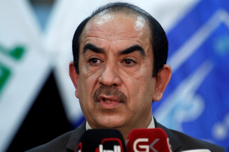 The head of Iraq''s Independent Higher Election Commission Riyadh al-Badran speaks during a news conference in Baghdad