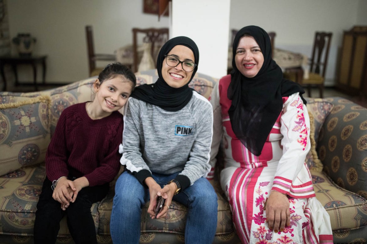Another crucial factor was the support of the families, says Midfielder Shahnaaz Jebreen, 25, who is sitting in the reception room of their home with her mother Khoula Jebreen and sister Lojain Jebree