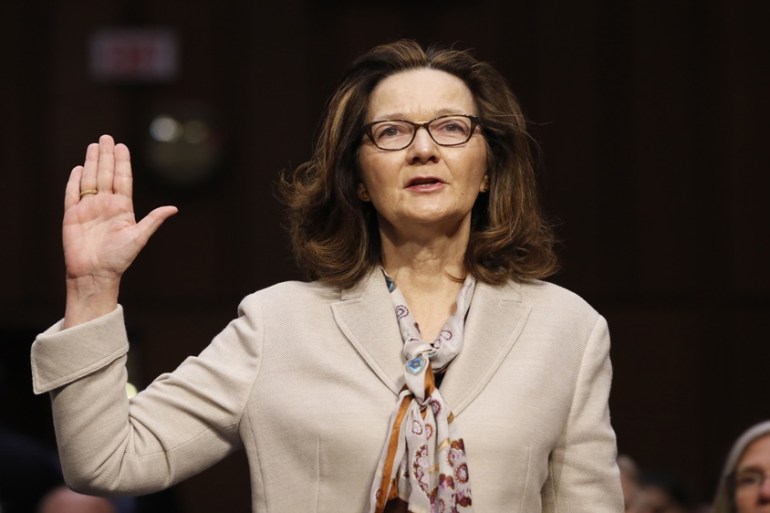 CIA nominee Gina Haspel is sworn in during a confirmation hearing of the Senate Intelligence Committee on Capitol Hill, Wednesday, May 9, 2018 in Washington [Alex Brandon/AP]