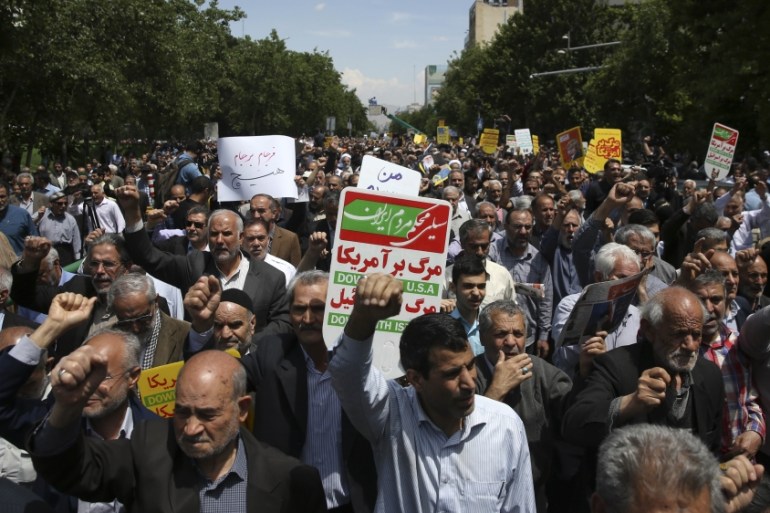 Iran US nuclear deal protest