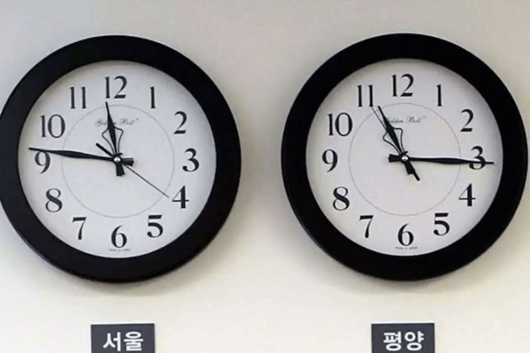 North Korea - South Korea clocks, time zone