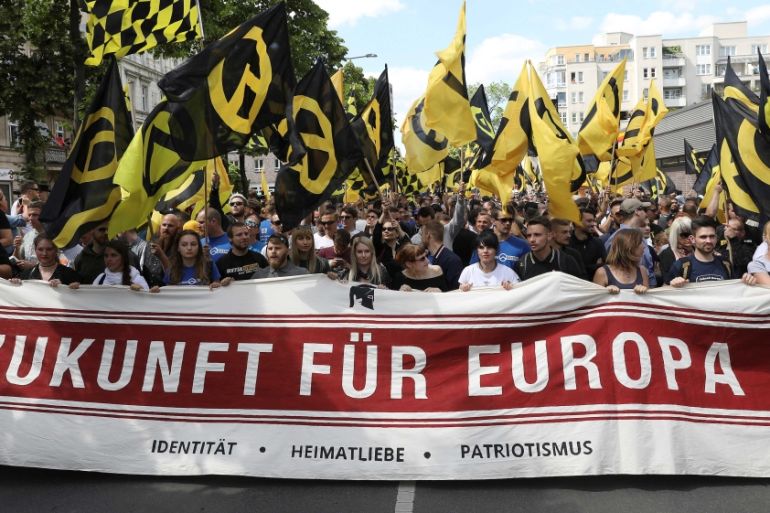Identitarian Movement protest Berlin