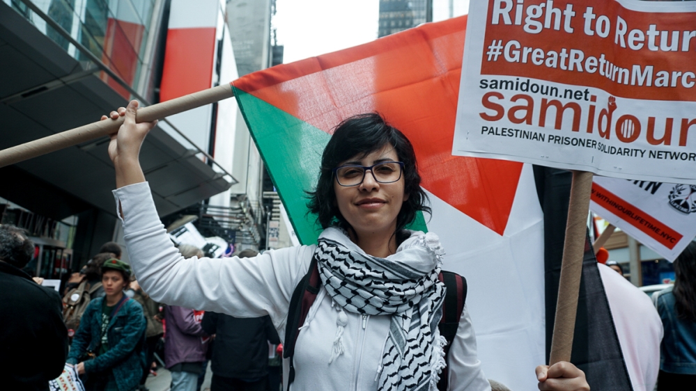 About 800 people participated in the rally in New York City [Azad Essa/Al Jazeera]