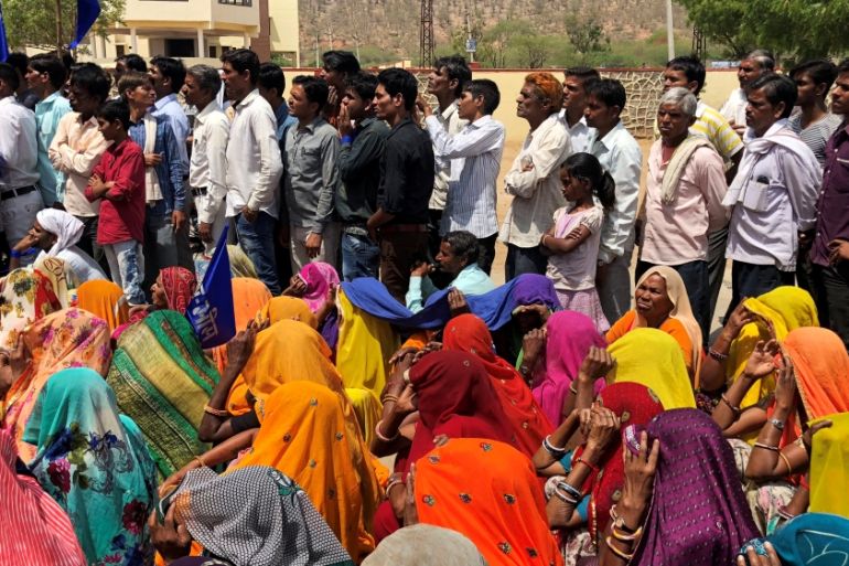 People belonging to the Dalit community take part in a nationwide strike called by several Dalit organisations, in Kasba Bonli