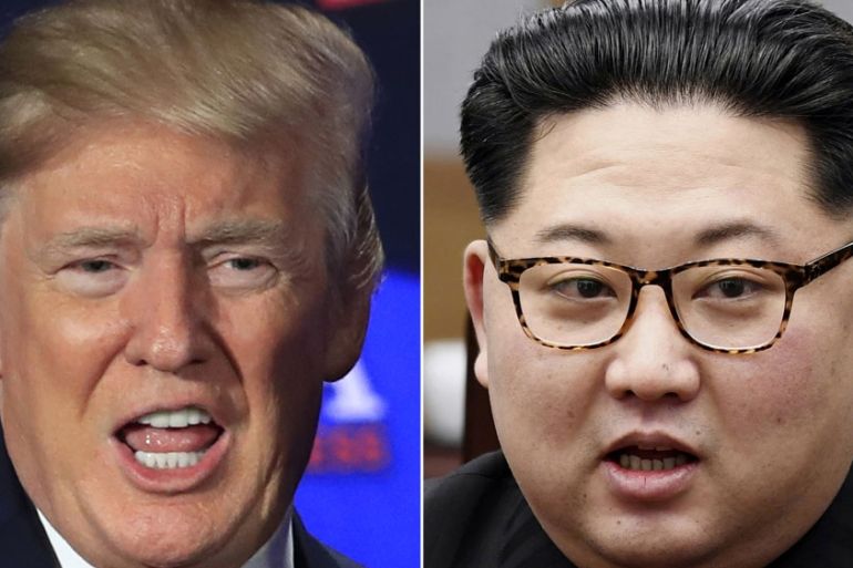 A combination of two file photos shows US President Donald Trump and North Korean leader Kim Jong Un,