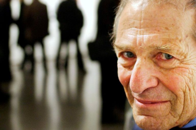 African photographer David Goldblatt poses for a photo during an exhibition in Gothenburg