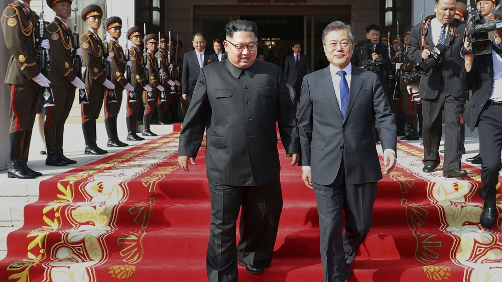 Moon and Kim Jong-un's meeting on April 27 was followed by a surprise meeting on May 26 [AP]