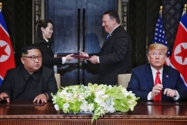 U.S. President Trump meets North Korean Leader Kim Jong-un In Singapore