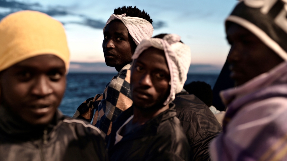 Most of the people on board were from sub-Saharan Africa, but also the Middle East [Kenny Karpov/SOS Mediterranee via Reuters]