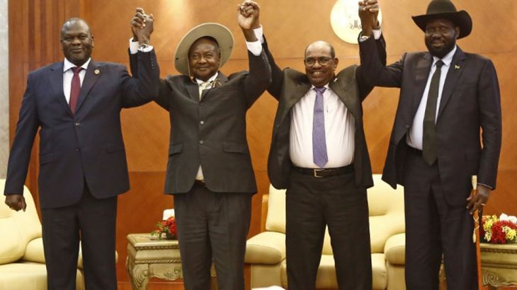 South Sudan leader Salwa Kiir and Rie Machar