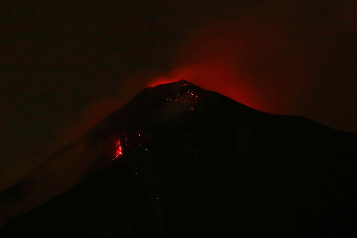 Fuego volcano is pictured after it erupted violently, in San Juan Alotenango, Guatemala June 3, 2018. REUTERS/Luis Echeverria