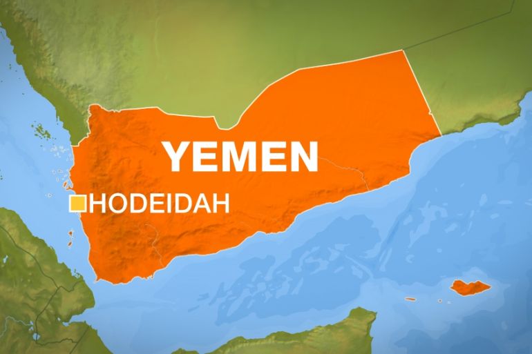 Map of Hudaida, Yemen