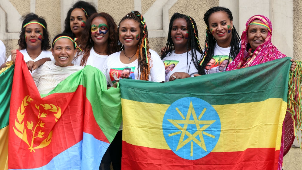 Isaias arrived in Ethiopia for a three-day trip on Saturday [Minasse Wondimu Hailu/Anadolu]