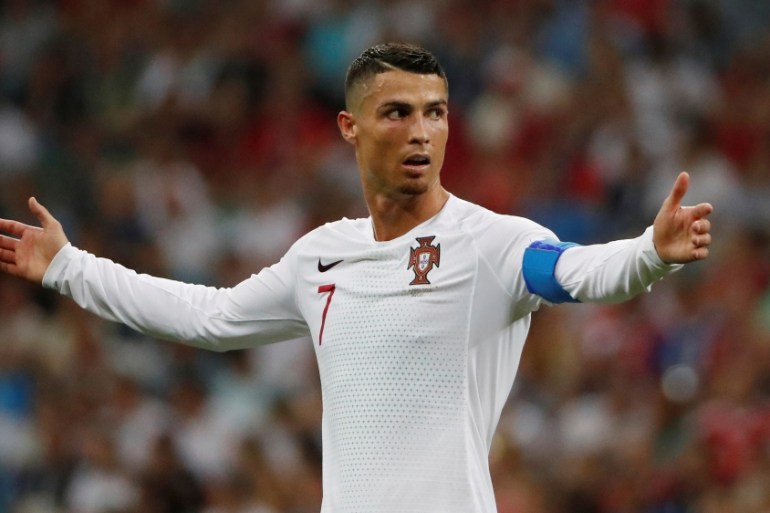 Round of 16 - Uruguay vs Portugal - Fisht Stadium, Sochi, Russia - June 30, 2018 Portugal''s Cristiano Ronaldo gestures [Jorge Silva/Reuters]