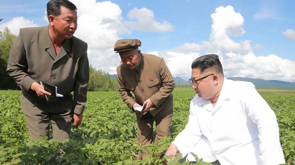 The problem is the backwardness of the country's agriculture system [AFP/KCNA via KNS]