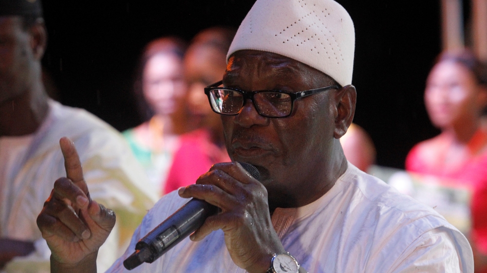Ibrahim Boubacar Keita is seeking a second term [Luc Gnago/Reuters]