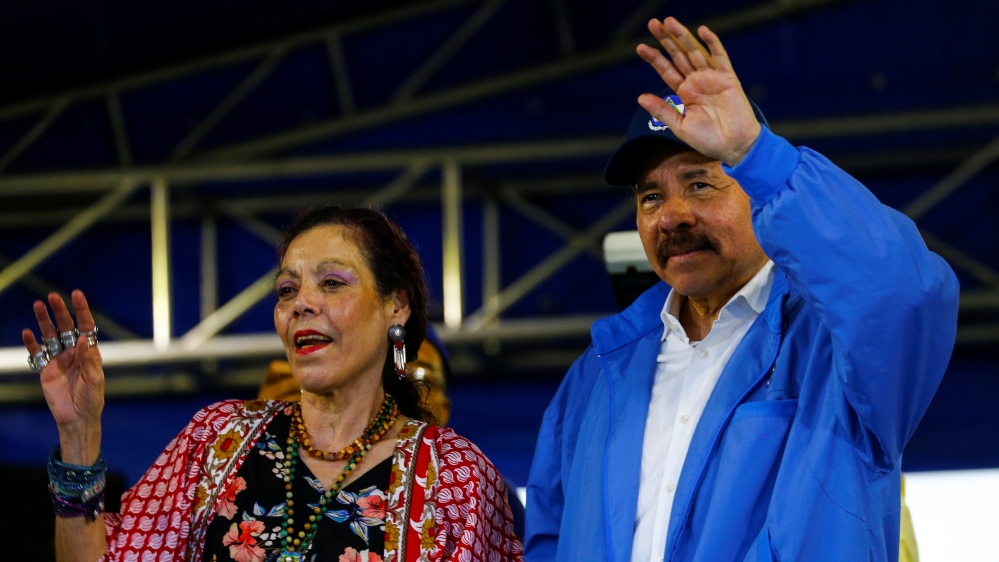 Ortega and his wife, Vice President Rosario Murillo, are accused of establishing a dictatorship [Reuters]