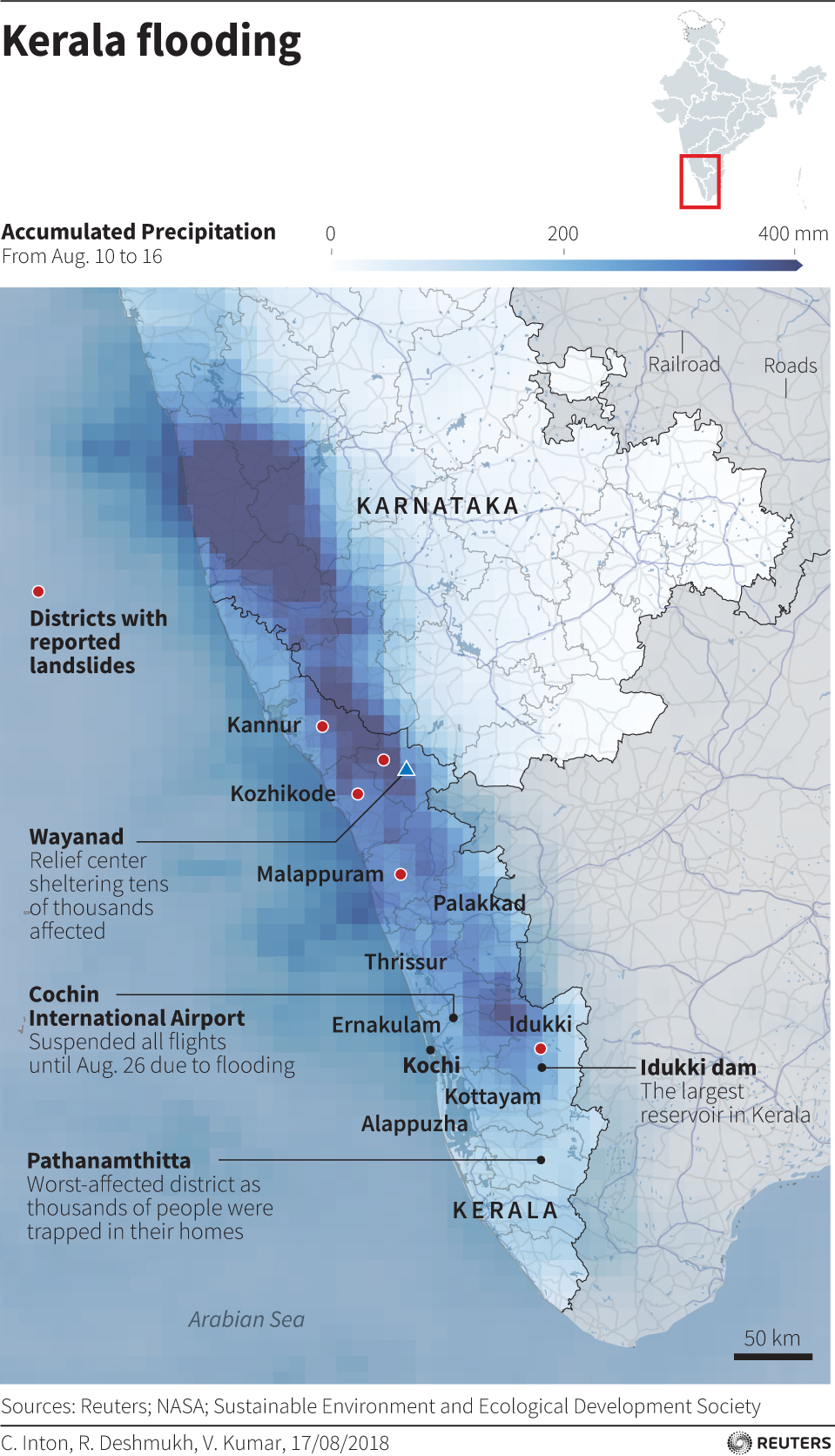 india kerala floods infographic