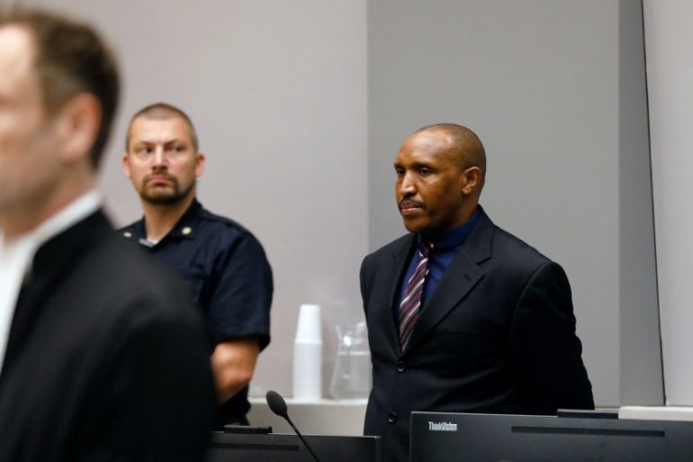 Congolese warlord Ntaganda enters the courtroom of the ICC in the Hague