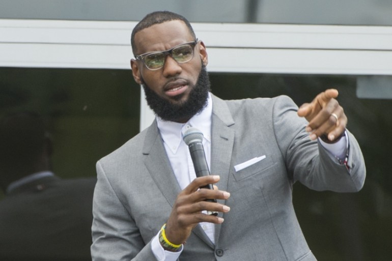 James has been a force for social change in the US, focusing much of his attention on police brutality and racial injustice [File: Phil Long/AP Photo]