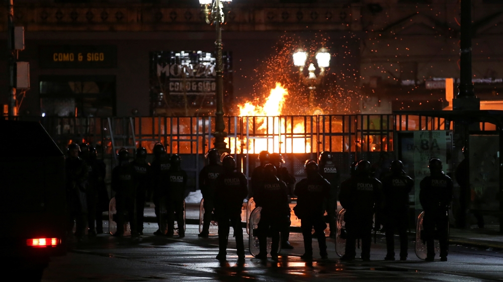 Some reacted angrily to the result, starting fires and clashing with police [Agustin Marcarian/Reuters]