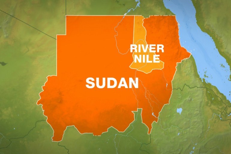 Sudan - River Nile state map