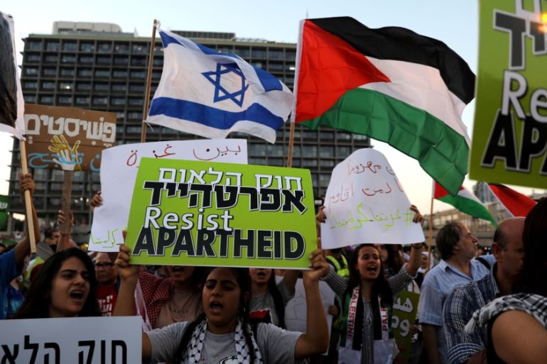 Tel Aviv Israel protests nation-state law
