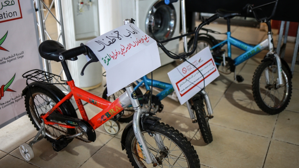 Children's bicycles are banned from entering the Strip [Hosam Salem/Al Jazeera] [Al Jazeera]